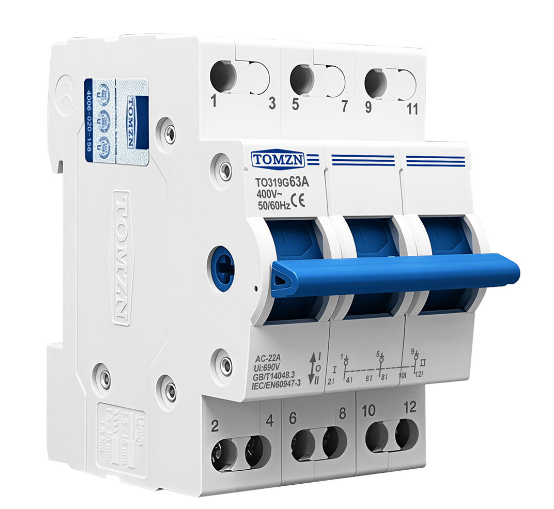 TO319G 3P Three Phase Din Rail Inverter to City Power Changeover Switch 690V Isolating Interlock Circuit Breaker Disconnectable