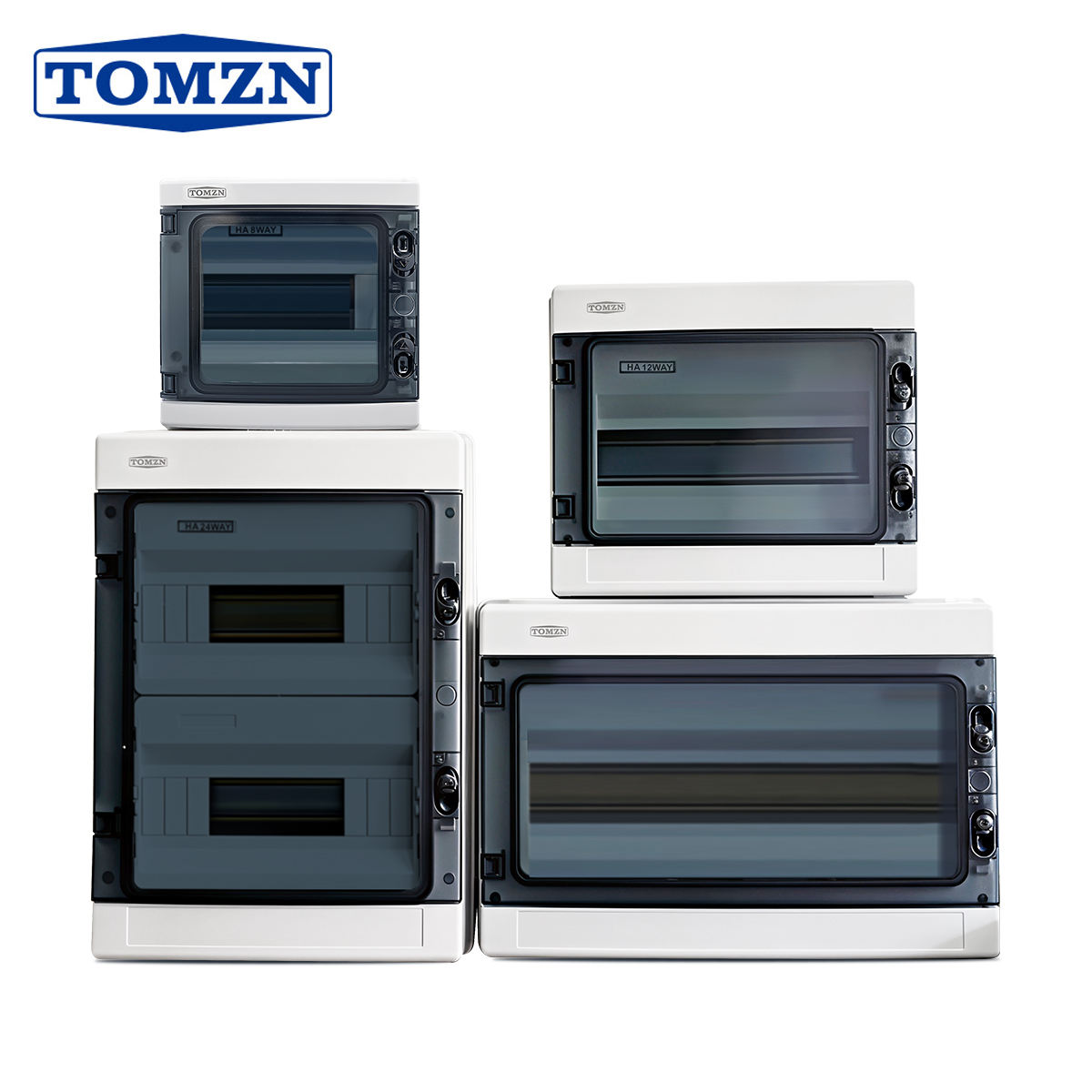 TOMZN Photovoltaic Distribution Box HA-4ways Plastic for Circuit Breaker SPD FUSE Outdoor IP65